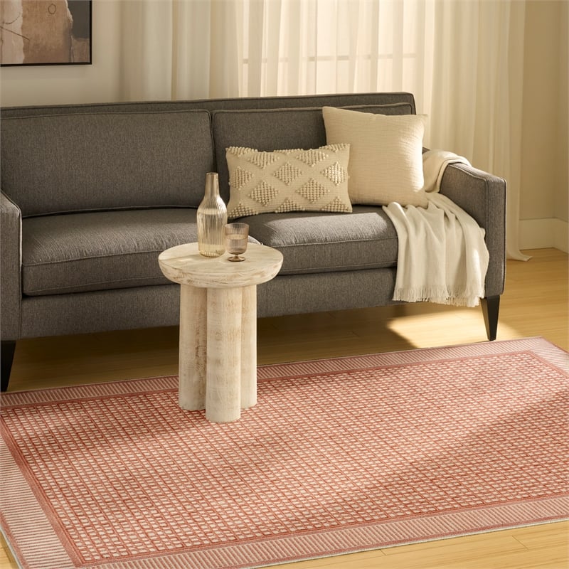 Nourison Home Nordic 5' x 7' Polyester Brick Ivory Area Rug