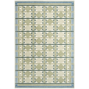 Nourison Home Nordic 4' x 6' Polyester Green Blue Area Rug