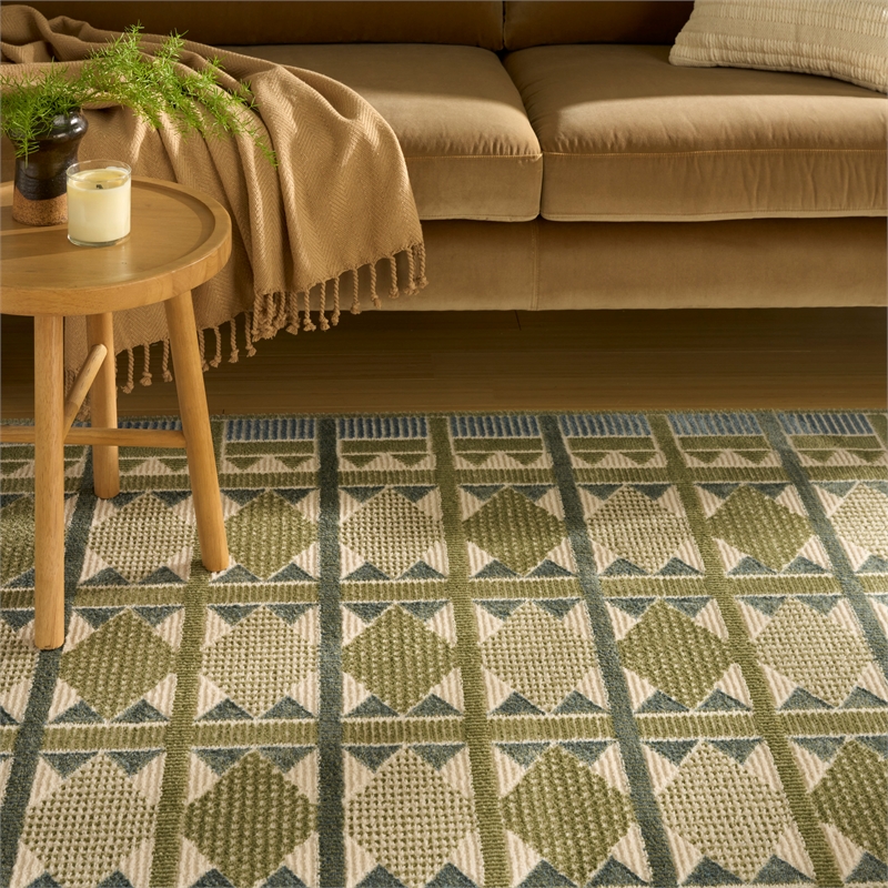 Nourison Home Nordic 4' x 6' Polyester Green Blue Area Rug