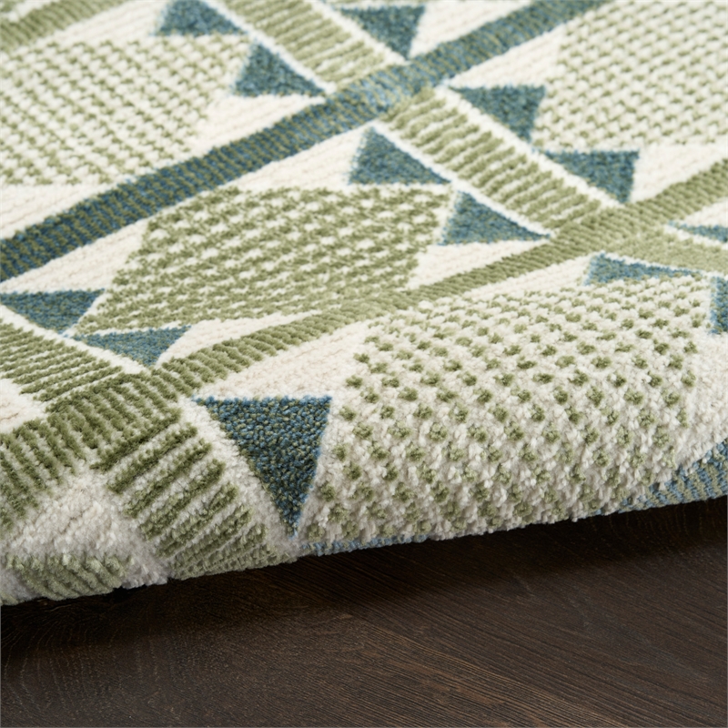 Nourison Home Nordic 4' x 6' Polyester Green Blue Area Rug