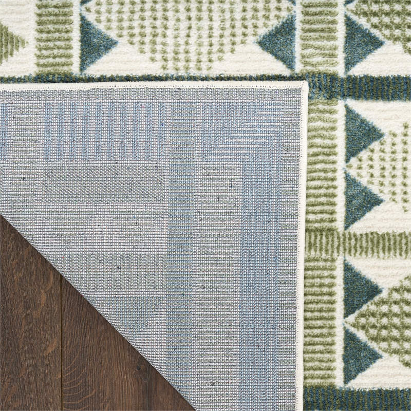 Nourison Home Nordic 4' x 6' Polyester Green Blue Area Rug