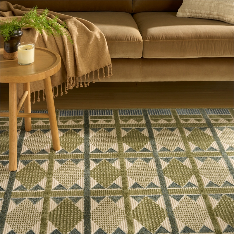 Nourison Home Nordic 5' x 7' Polyester Green Blue Area Rug