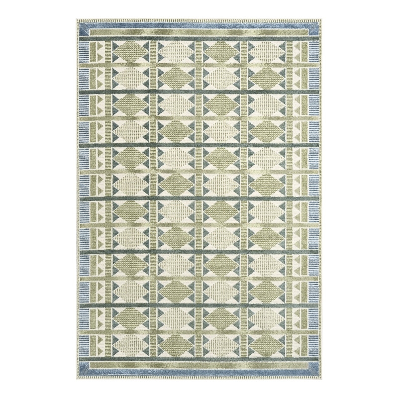 Nourison Home Nordic 5' x 7' Polyester Green Blue Area Rug