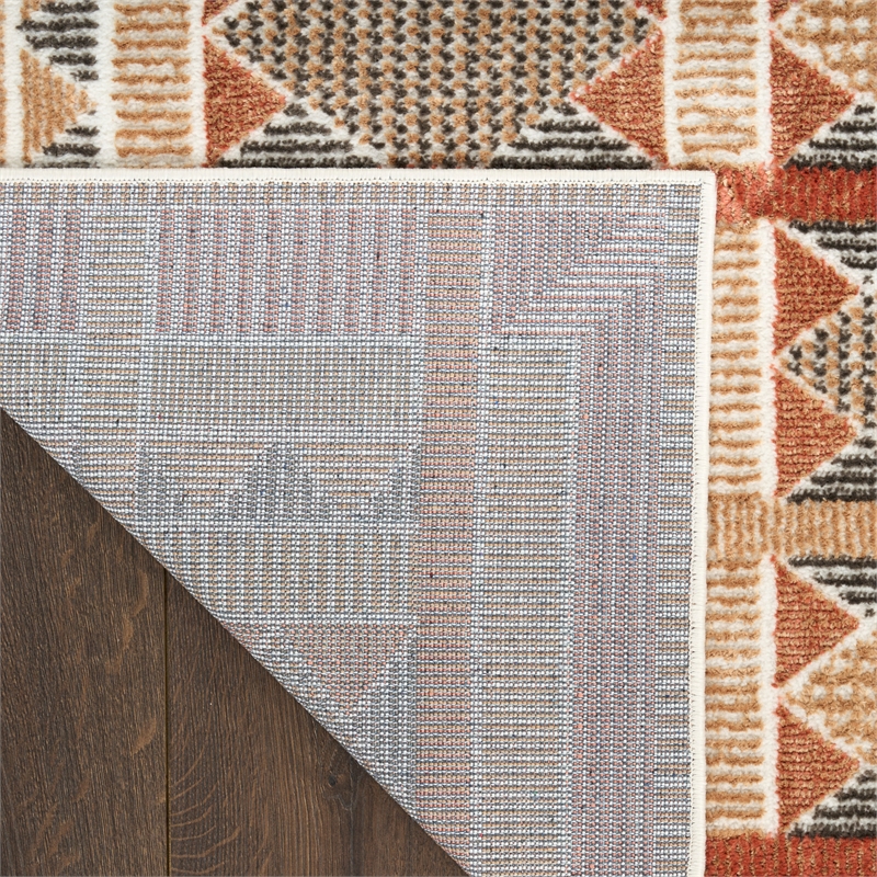 Nourison Home Nordic 6' Runner PolyesterRust Multicolor Area Rug