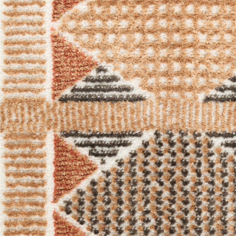 Nourison Home Nordic 6' Runner PolyesterRust Multicolor Area Rug