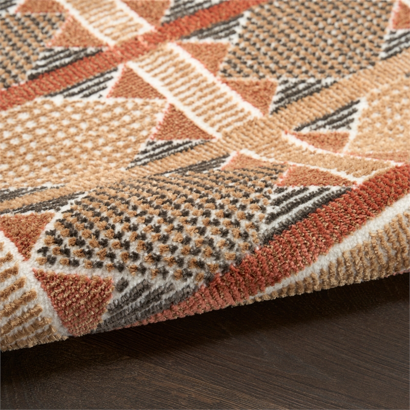 Nourison Home Nordic 6' Runner PolyesterRust Multicolor Area Rug