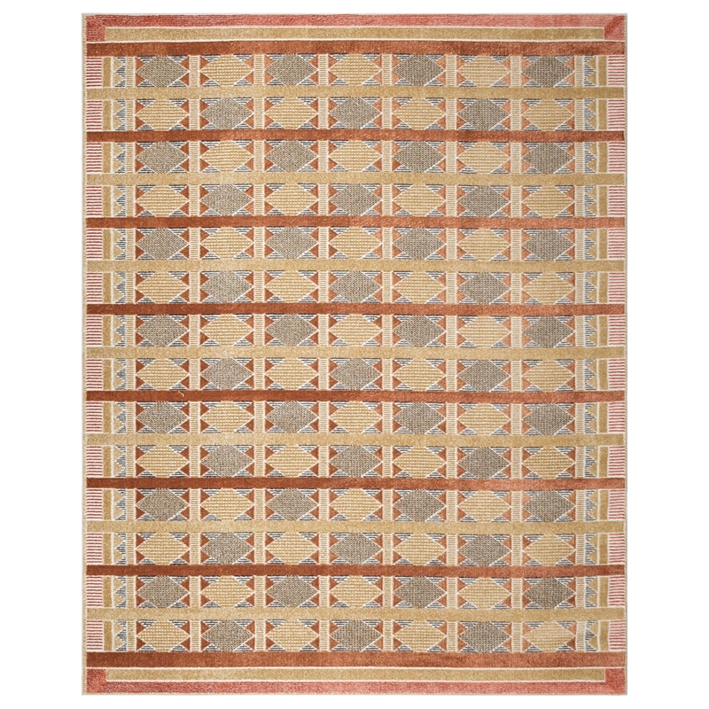 Nourison Home Nordic 8' x 10' Polyester Rust Multicolor Area Rug