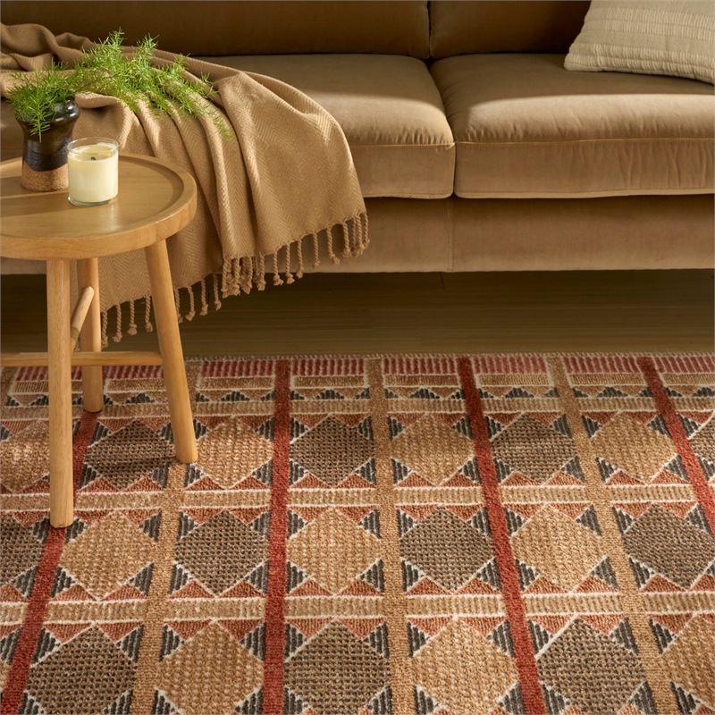 Nourison Home Nordic 8' x 10' Polyester Rust Multicolor Area Rug