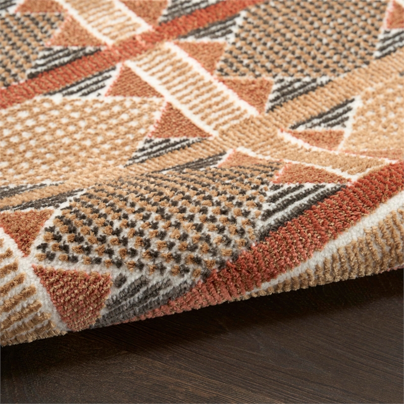 Nourison Home Nordic 8' x 10' Polyester Rust Multicolor Area Rug