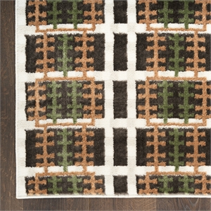 Nourison Home Nordic 4' x 6' Polyester Charcoal Multicolor Area Rug
