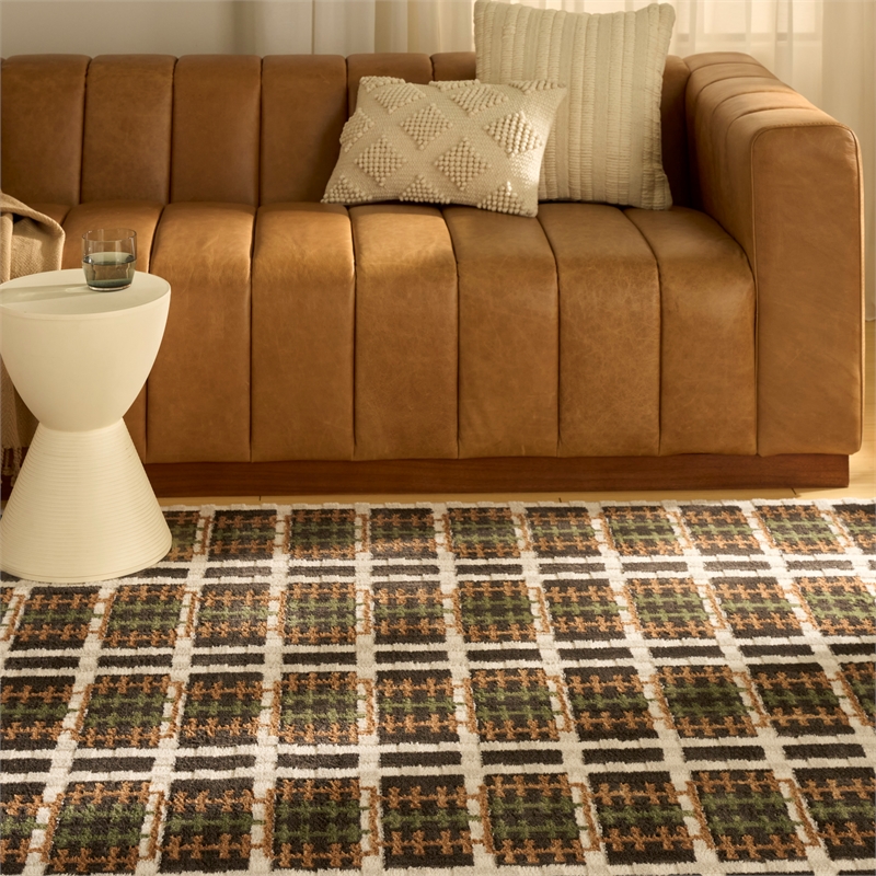 Nourison Home Nordic 4' x 6' Polyester Charcoal Multicolor Area Rug