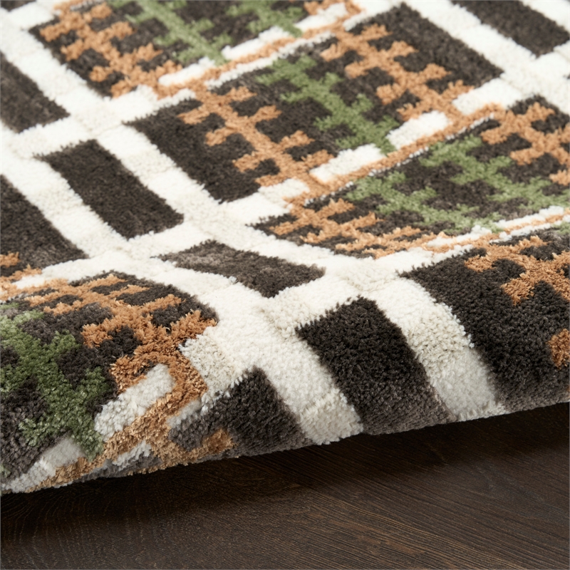 Nourison Home Nordic 5' x 7' Polyester Charcoal Multicolor Area Rug