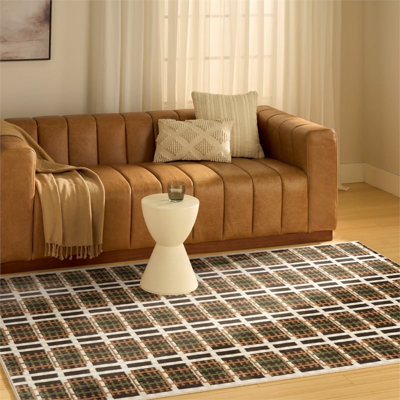 Nourison Home Nordic 5' x 7' Polyester Charcoal Multicolor Area Rug