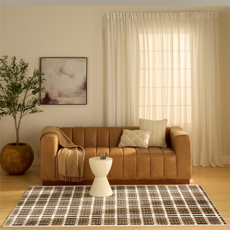 Nourison Home Nordic 5' x 7' Polyester Charcoal Multicolor Area Rug