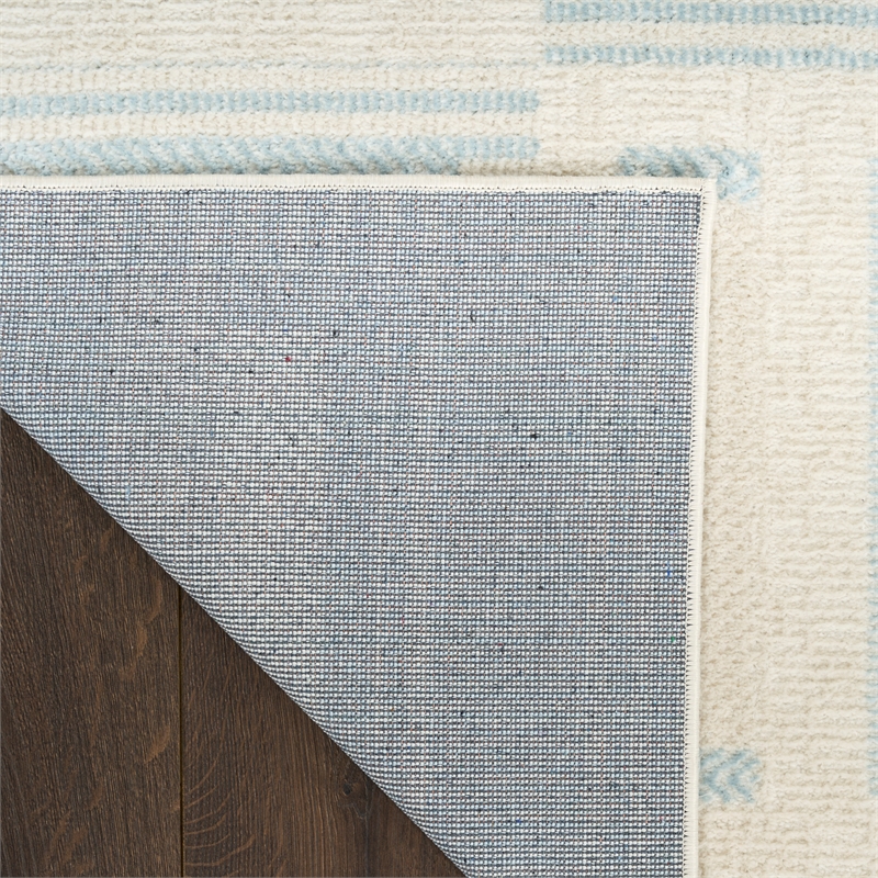 Nourison Home Nordic 6' Runner PolyesterIvory Blue Area Rug