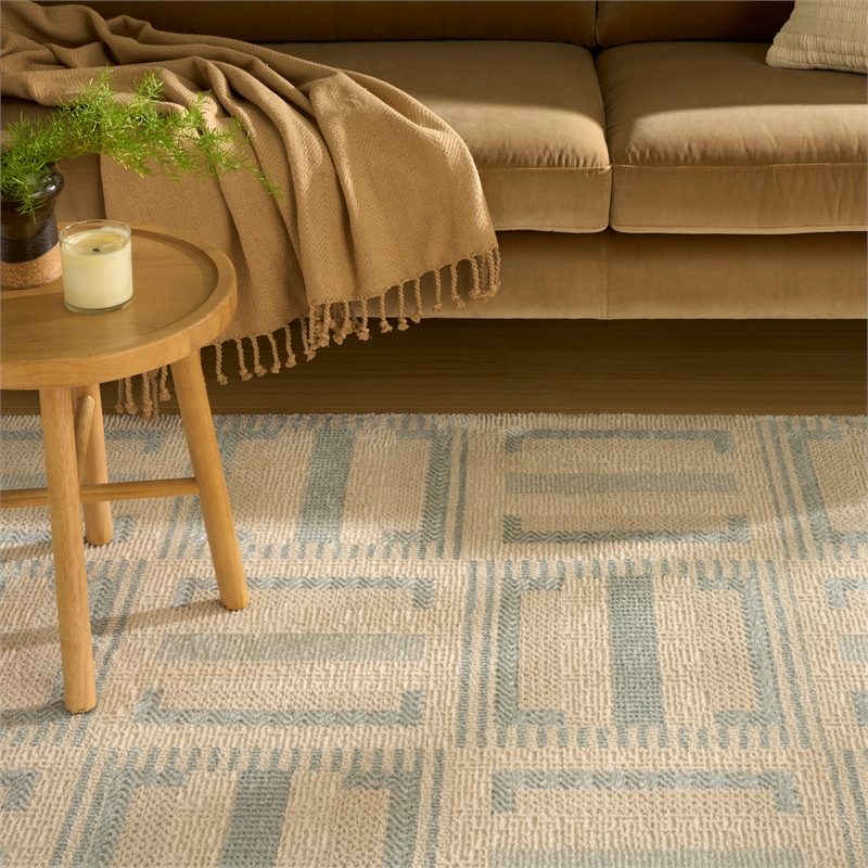 Nourison Home Nordic 5' x 7' Polyester Ivory Blue Area Rug