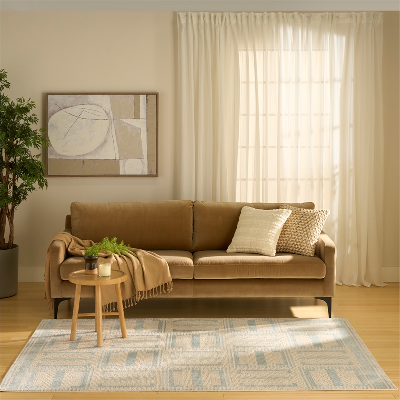 Nourison Home Nordic 5' x 7' Polyester Ivory Blue Area Rug