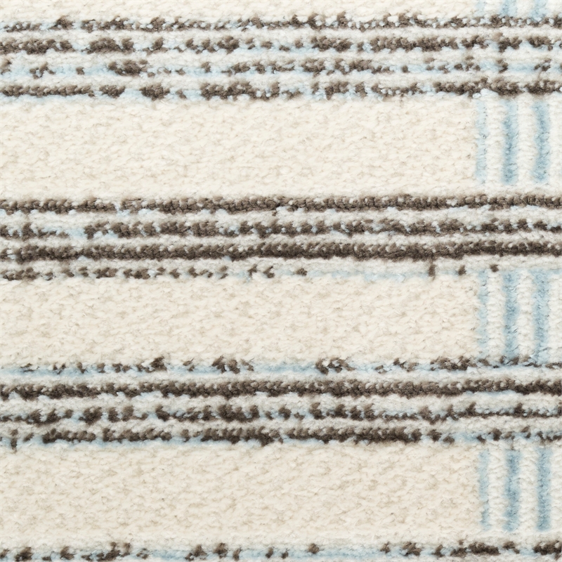 Nourison Home Nordic 6' Runner PolyesterIvory Blue Area Rug