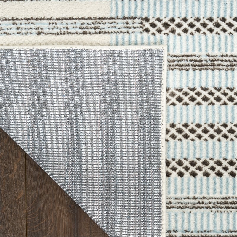 Nourison Home Nordic 5' x 7' Polyester Ivory Blue Area Rug