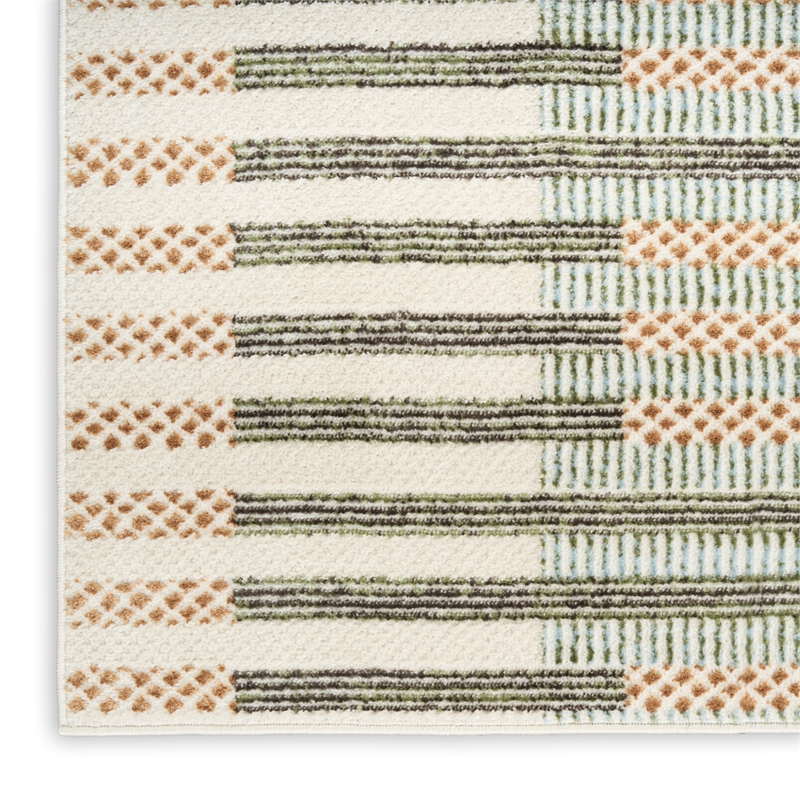 nourison home nordic 4' x 6' polyester ivory multicolor area rug
