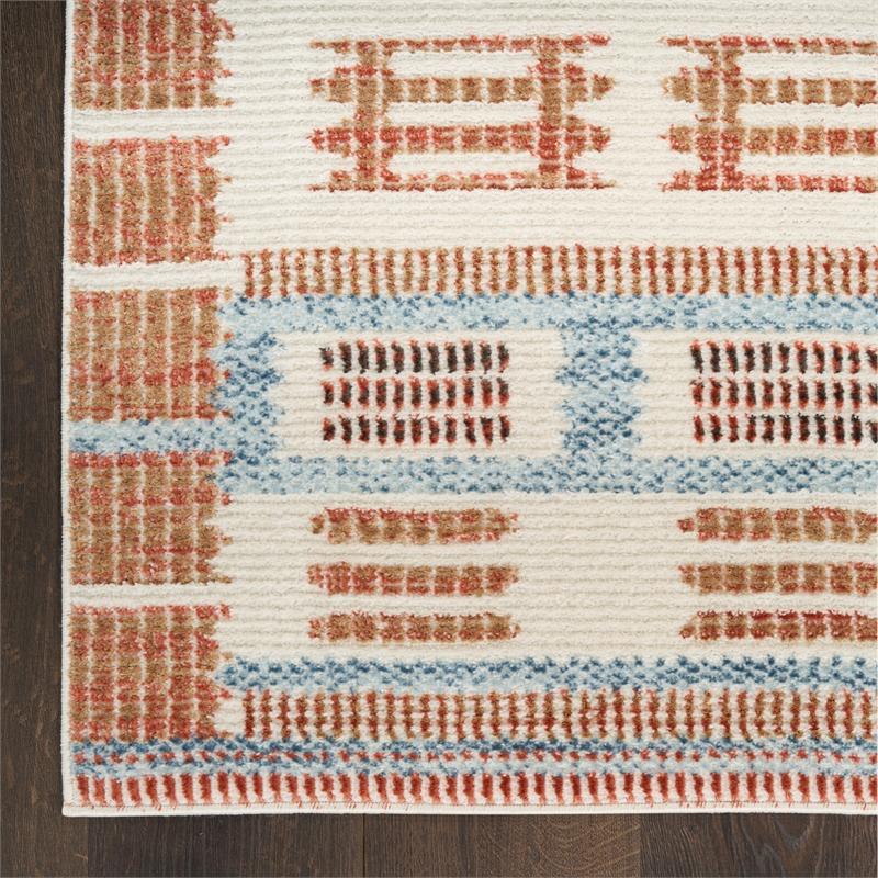 Nourison Home Nordic 4' x 6' Polyester Ivory Rust Area Rug