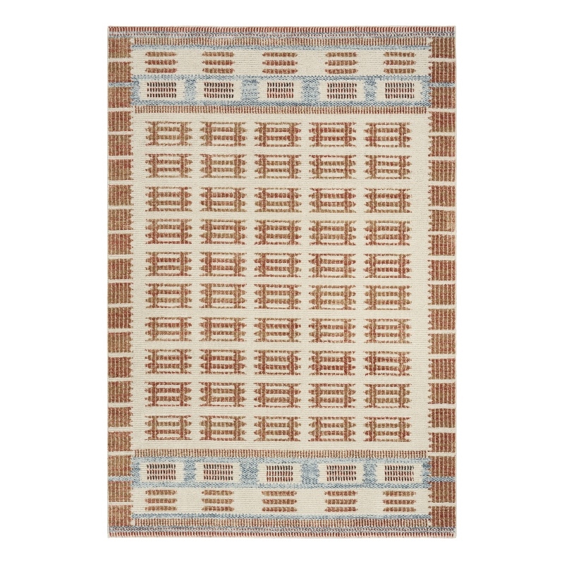Nourison Home Nordic 4' x 6' Polyester Ivory Rust Area Rug