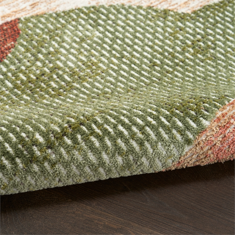 Nourison Home Nordic 6' Runner Polyester Beige Multicolor Area Rug