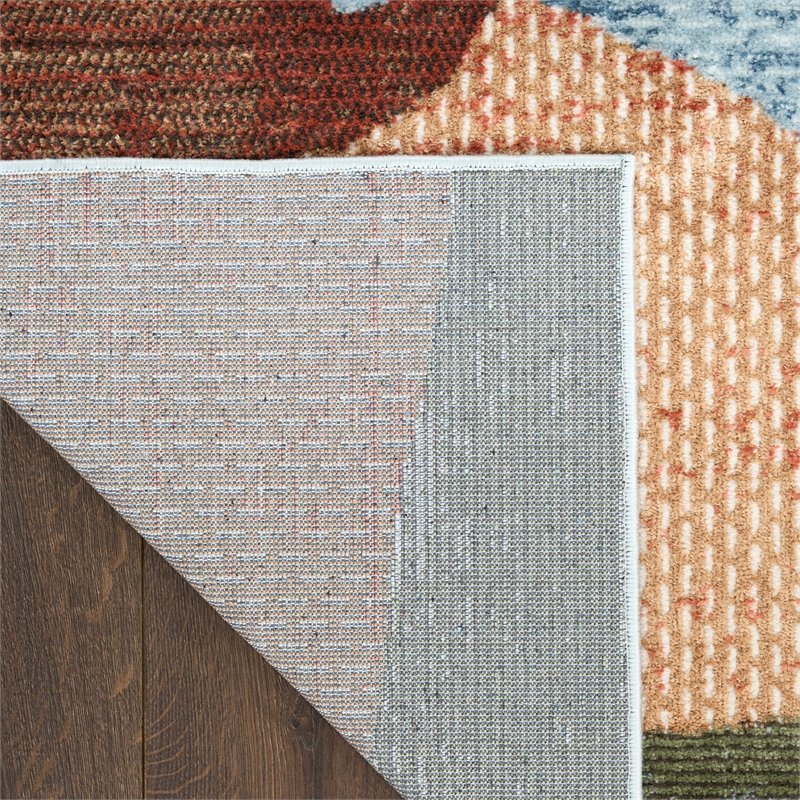 Nourison Home Nordic 4' x 6' Polyester Blue Multicolor Area Rug