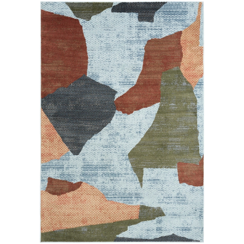 Nourison Home Nordic 5' x 7' Polyester Blue Multicolor Area Rug