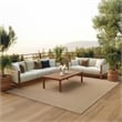 Nourison Positano 6' x 9' Beige Fabric Modern Rug
