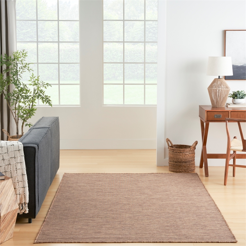 Nourison Positano 6' x 9' Beige Fabric Modern Rug