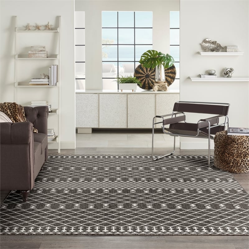 Nourison Positano 9' x 12' Fabric Black Area Rug