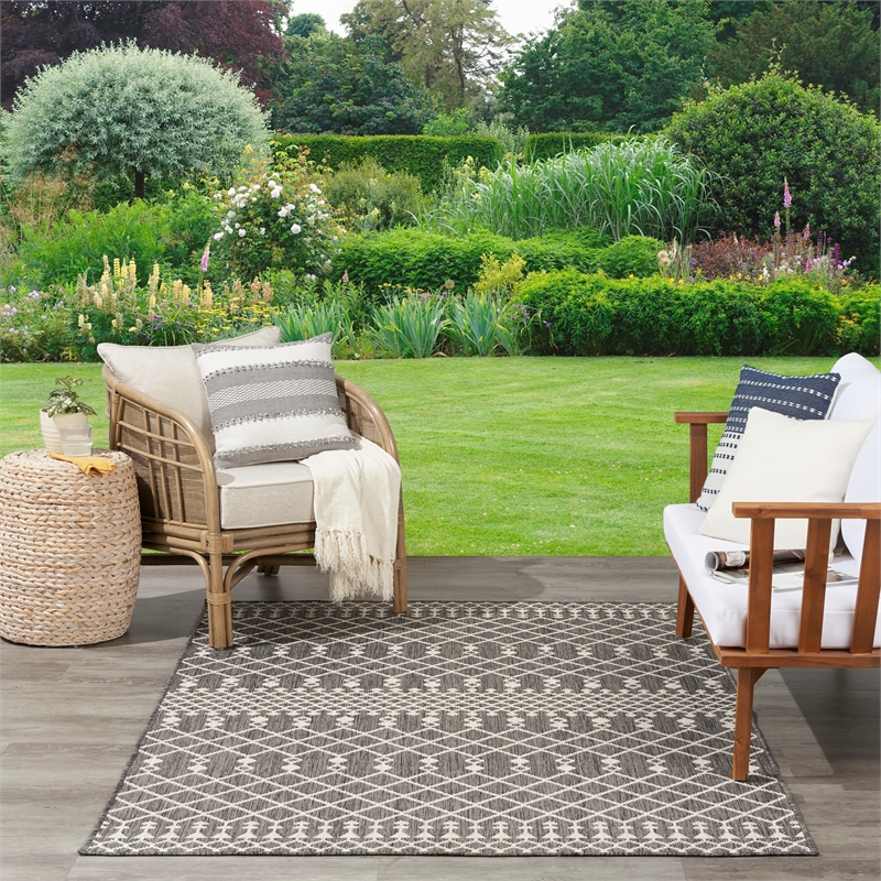 Nourison Positano 9' x 12' Fabric Charcoal Area Rug