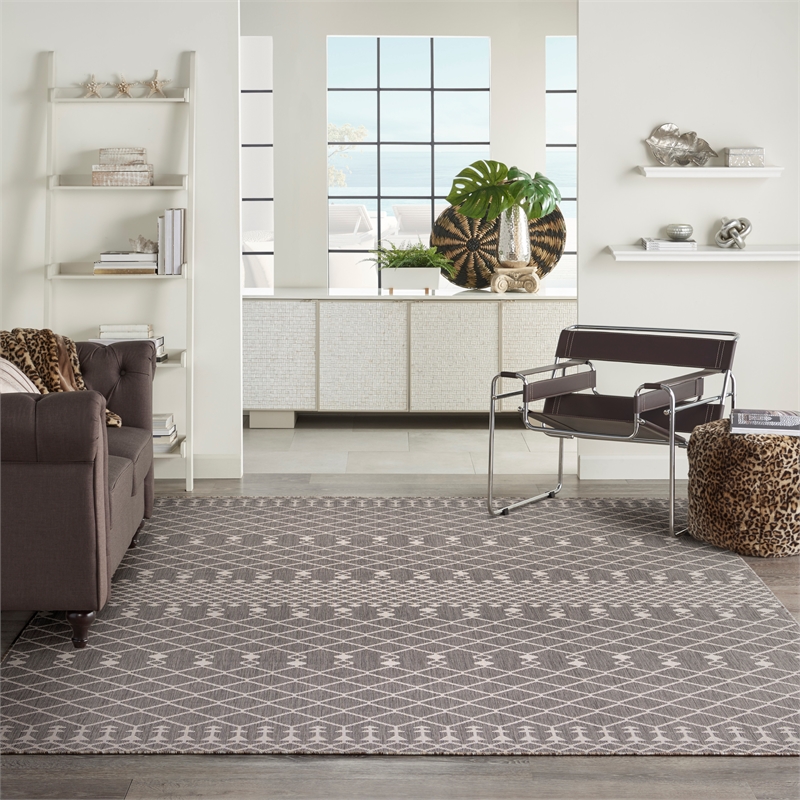 Nourison Positano 9' x 12' Fabric Charcoal Area Rug