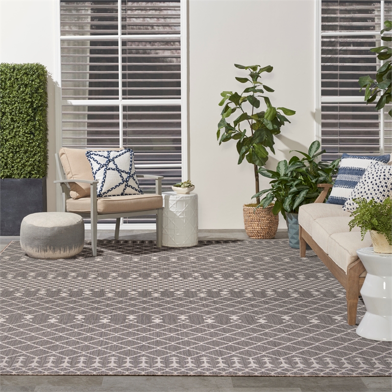 Nourison Positano 9' x 12' Fabric Charcoal Area Rug