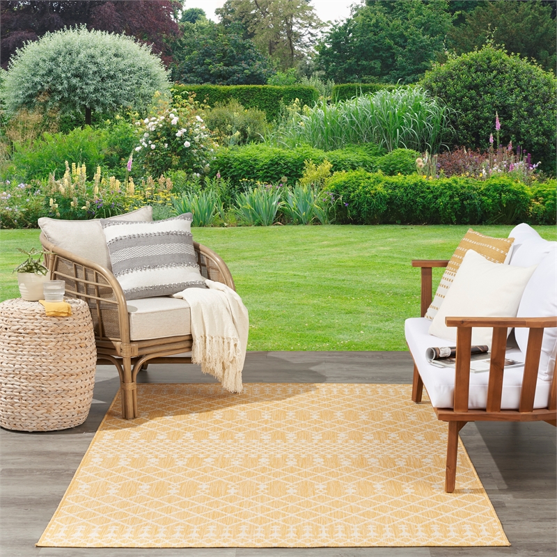 Nourison Positano 6' x 9' Fabric Yellow Area Rug