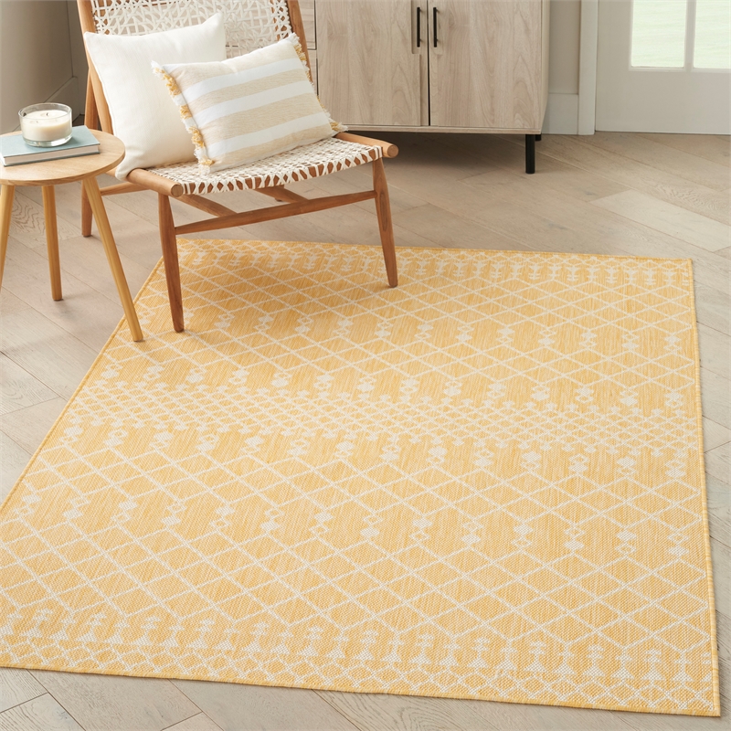 Nourison Positano 6' x 9' Fabric Yellow Area Rug