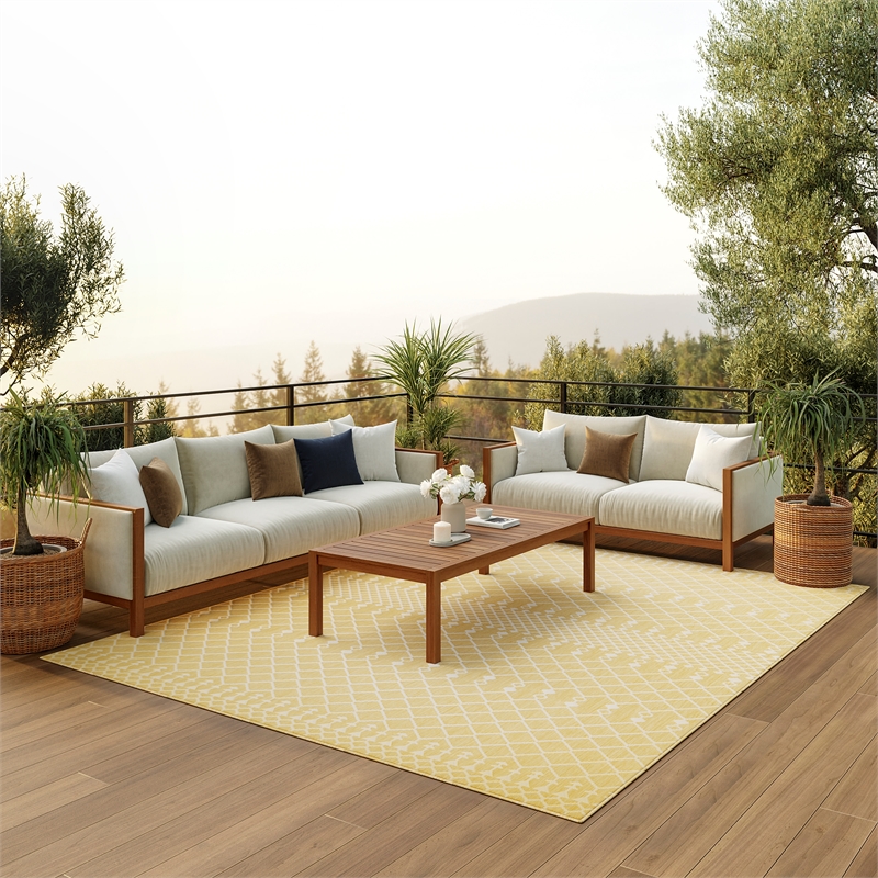 Nourison Positano 9' x 12' Fabric Yellow Area Rug