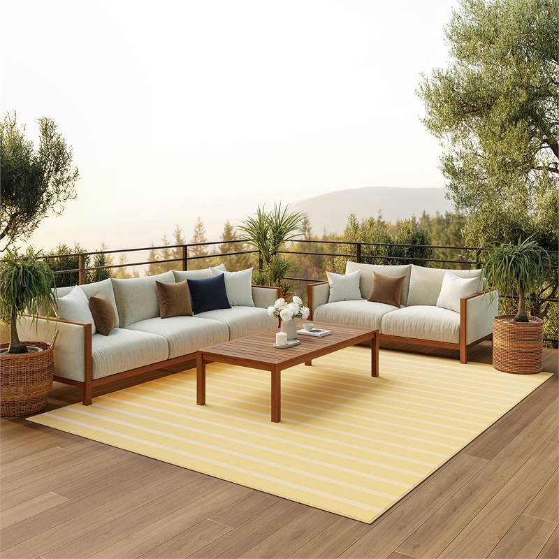 Nourison Positano 6' x 9' Fabric Yelow Ivory Area Rug