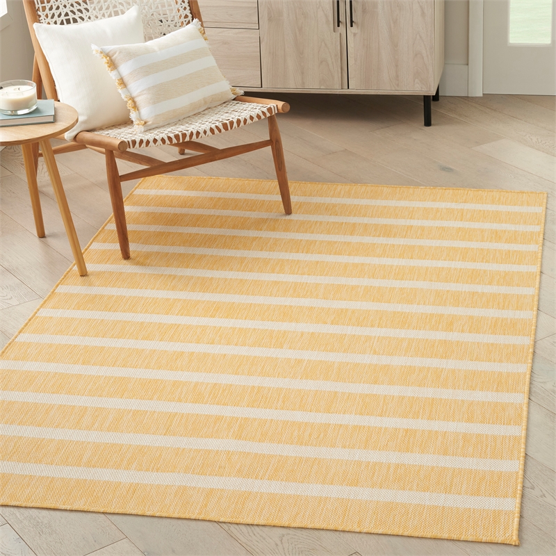 Nourison Positano 6' x 9' Fabric Yelow Ivory Area Rug