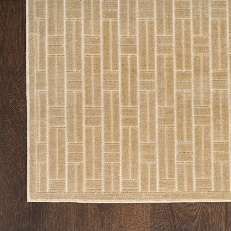 Nourison Home Washable Charm 6' x 9' Polyester Beige Ivory Area Rug