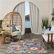Nourison Home Aloha 5' x 8' Fabric Blue Rose Area Rug