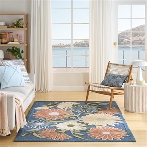 Nourison Home Aloha 5' x 8' Fabric Blue Sage Area Rug
