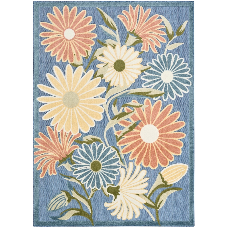 Nourison Home Aloha 5' x 8' Fabric Blue Sage Area Rug