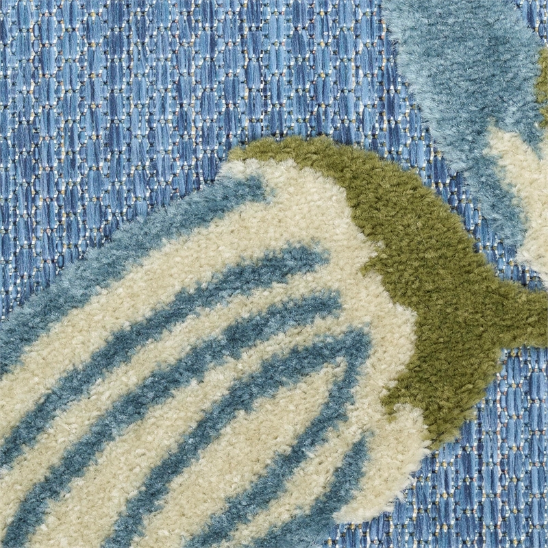 Nourison Home Aloha 5' x 8' Fabric Blue Sage Area Rug