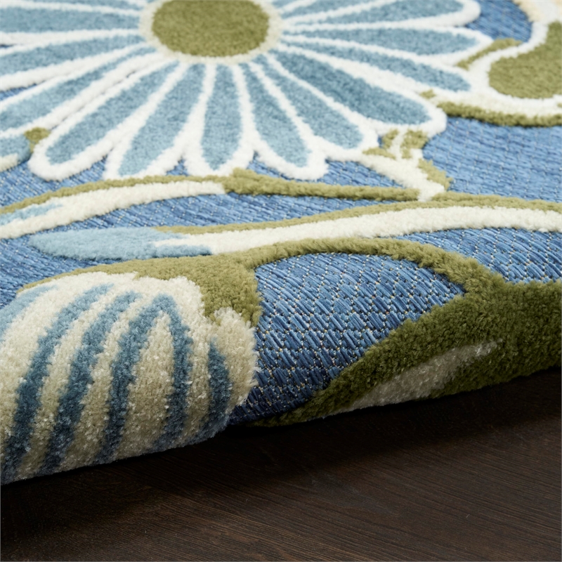 Nourison Home Aloha 5' x 8' Fabric Blue Sage Area Rug