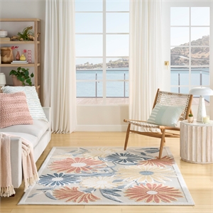 Nourison Home Aloha 5' x 8' Fabric Ivory Rose Area Rug