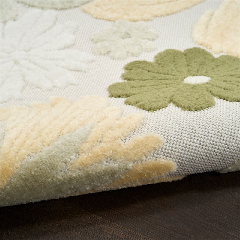 Nourison Home Aloha 5' x 8' Fabric Ivory Green Area Rug