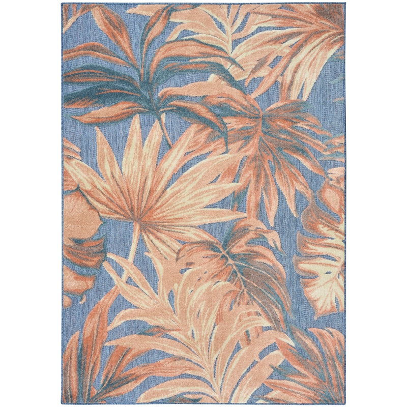 Nourison Home Aloha 5' x 8' Fabric Blue Rose Area Rug
