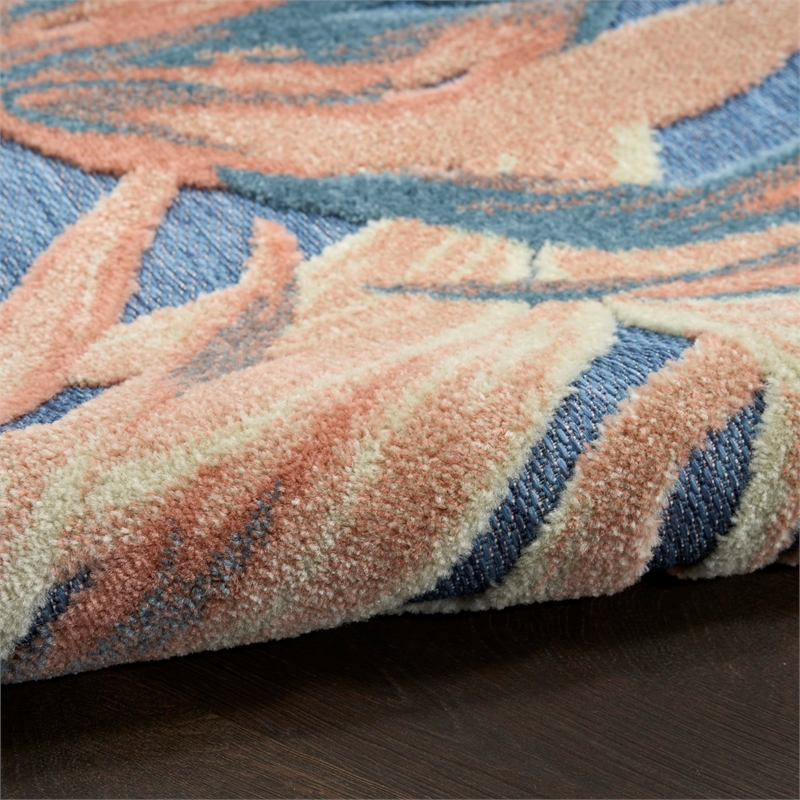 Nourison Home Aloha 5' x 8' Fabric Blue Rose Area Rug